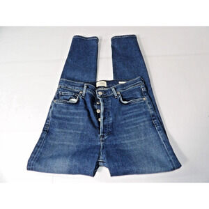Citizens of Humanity Olivia Ankle 26 Jeans Distressed Dark Wash Button Fly Slim